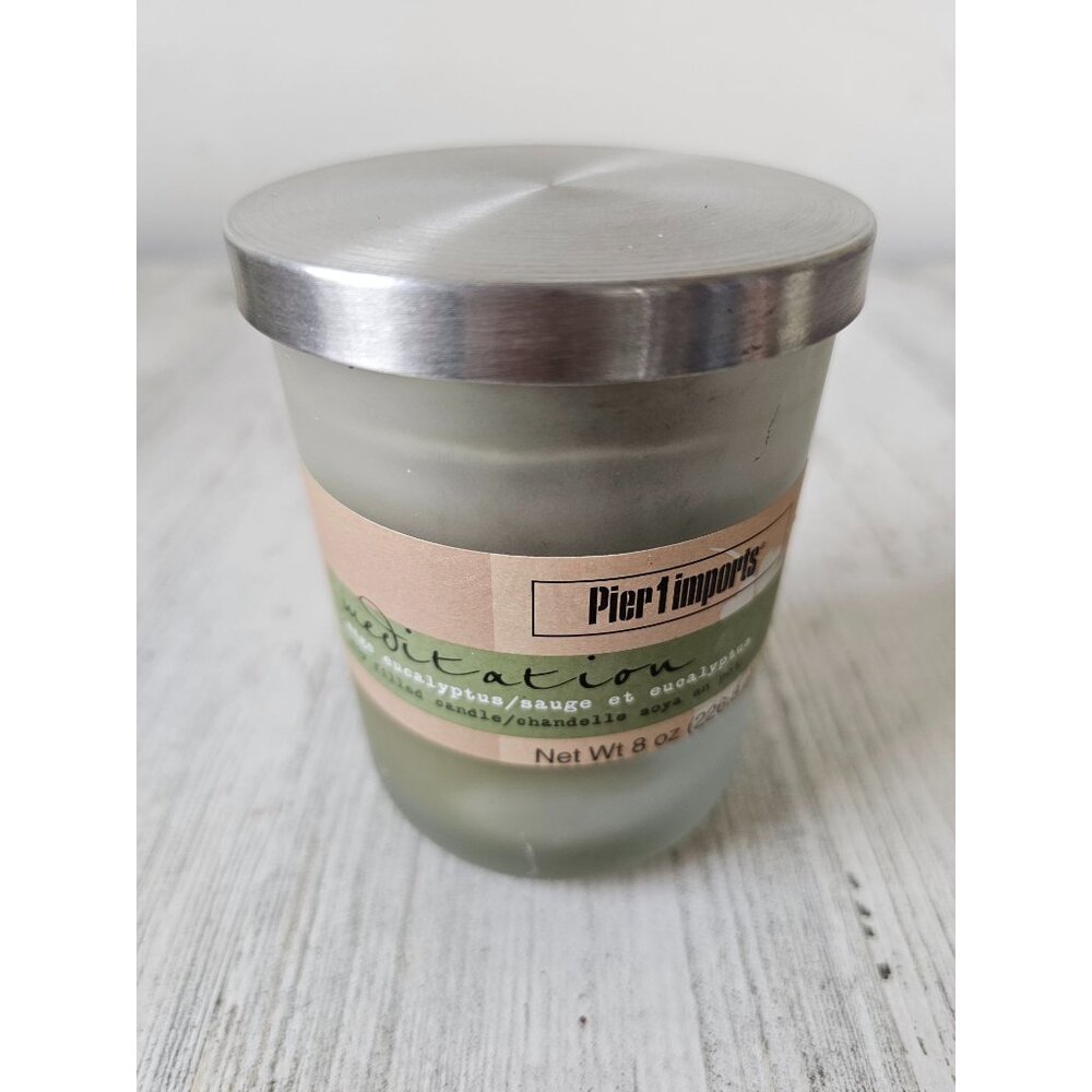 Pier 1 meditation sage eucalyptus candle soy new‎